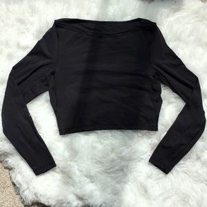 Lululemon Black Long Sleeve Crop Top